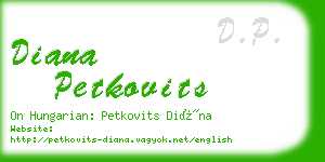 diana petkovits business card